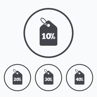 Satılık fiyat etiketi simgeler. Sembolleri indirim.