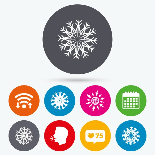 Snowflakes artistic icons. Air conditioning. — Stock Vector