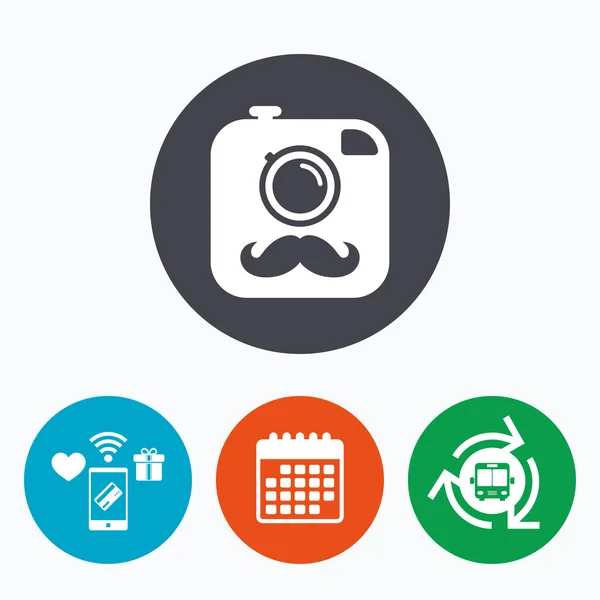 Hipster foto camera teken pictogram. retro camera. — Stockvector