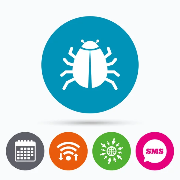 Bug teken pictogram. Virus symbool. — Stockvector