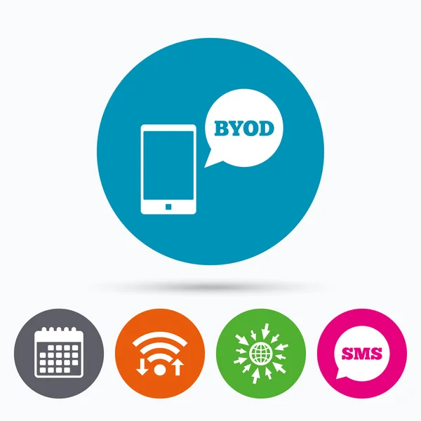 BYOD sign icon. — Stock Vector