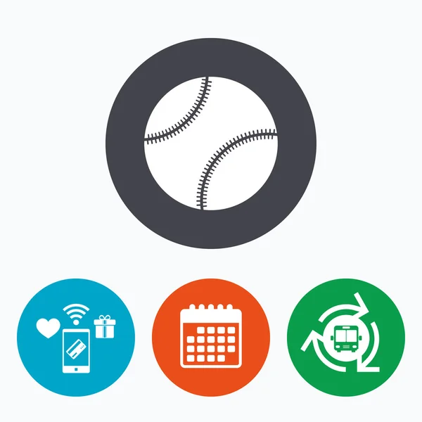 Baseball ball tecken ikon. Sport symbol. — Stock vektor