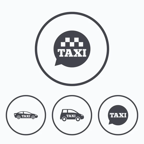 Public transport icons. Taxi speech bubble signs — Stock Vector