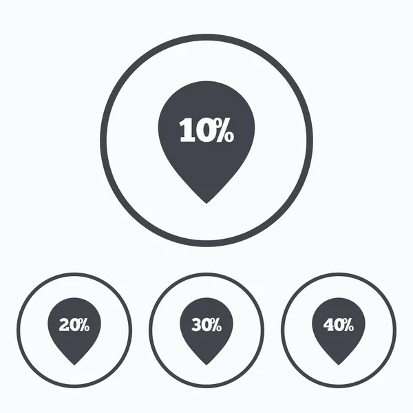 Verkoop aanwijzer label pictogrammen. Goedkope symbolen. — Stockvector