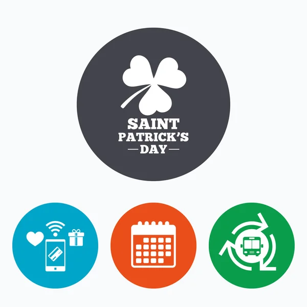 Trèfle à trois feuilles signe. Symbole St Patrick — Image vectorielle