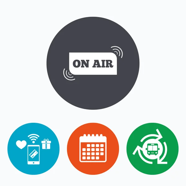 On air sign icon. Live stream symbol. — Stock Vector