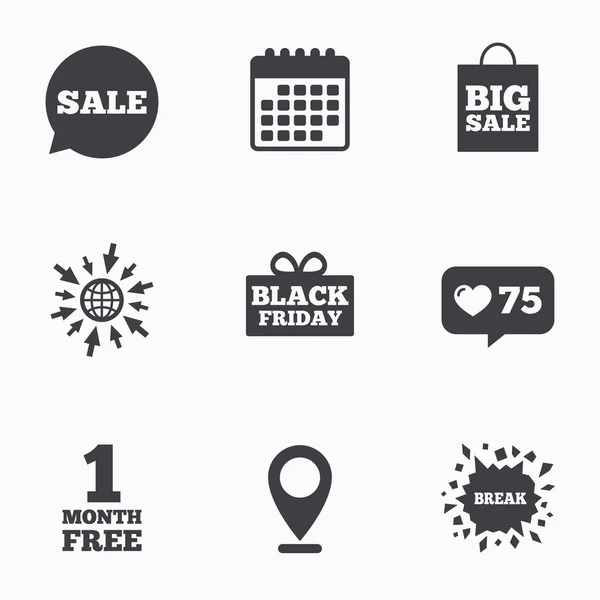 Verkauf Sprechblase Ikone. Black-Friday-Symbol — Stockvektor