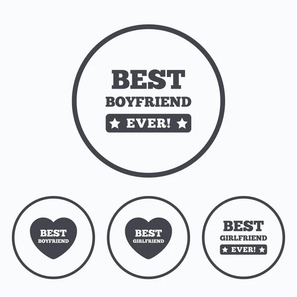 Best boyfriend and girlfriend icons. — Stock Vector