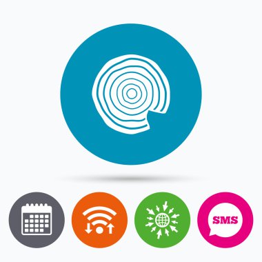 ahşap işareti simgesi. ağaç büyüme Yüzükler.