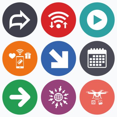 ok simgeleri. sonraki gezinme semboller işaretler.