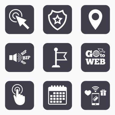 fare imleci simgesi. el ya da bayrak işaretçi sembol.