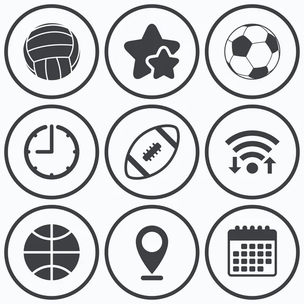 Balles de sport. volley-ball, basket-ball, football . — Image vectorielle