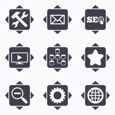 Internet, seo simgeler.  