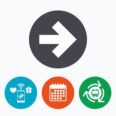 ok işareti simgesi. En yakın düğme. Gezinti simgesi