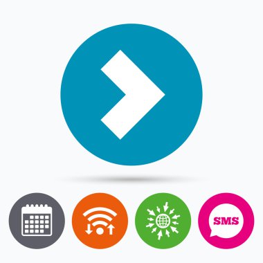 ok işareti simgesi. En yakın düğme. Gezinti simgesi