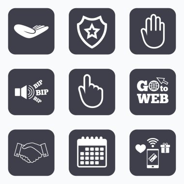 El simgeler. El sıkışma ve buraya tıklayın 