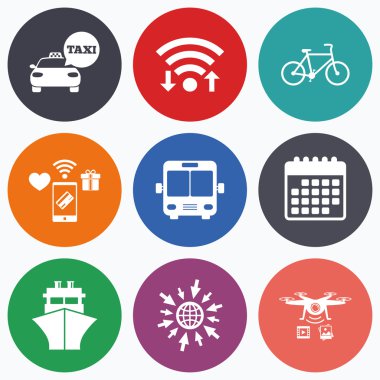 Taşıma simgeler. Taksi Araba, Bisiklet