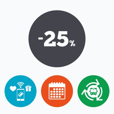 yüzde 25 indirimli işareti  