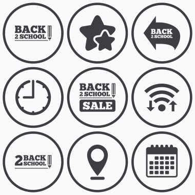 geri okul simgeler. tatil sonrası çalışmalar