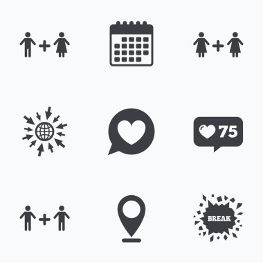 Çift simgesi tr. Eşcinsel ve lezbiyen  