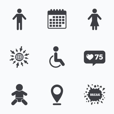 WC tuvalet simgeler.  