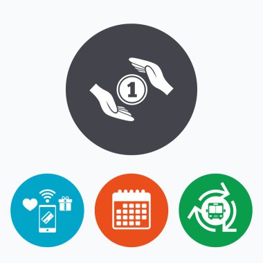 Koruma para işareti simgesi.  