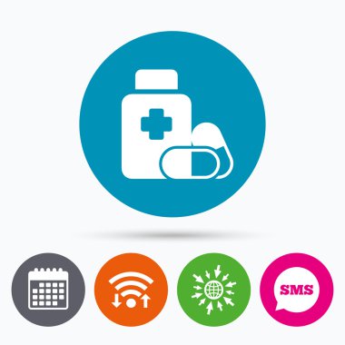 Tıbbi hapları işareti şişe 