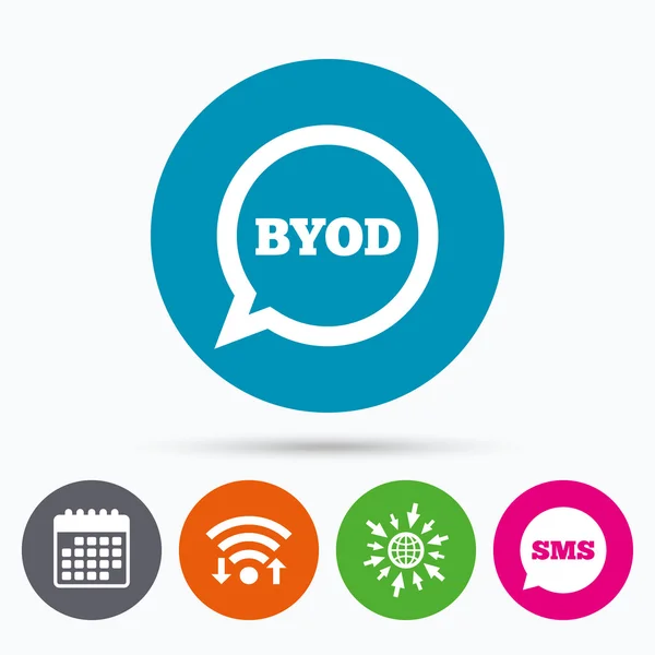 BYOD sign icon. Bring your own device symbol. — Stock Vector