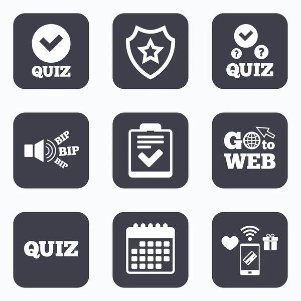 Quiz icons. Checklist with check mark symbol. — Stock Vector