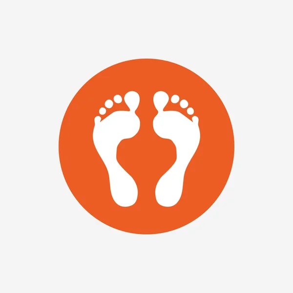 Menselijke voetafdruk teken pictogram. Barefoot symbool. — Stockvector