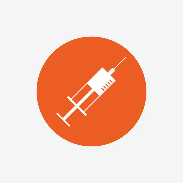 Fecskendő aláírás ikonra. gyógyszer-szimbólum. — Stock Vector