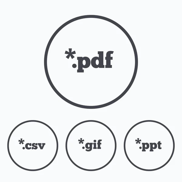 Signos de documentos. Extensión de archivo símbolos . — Vector de stock
