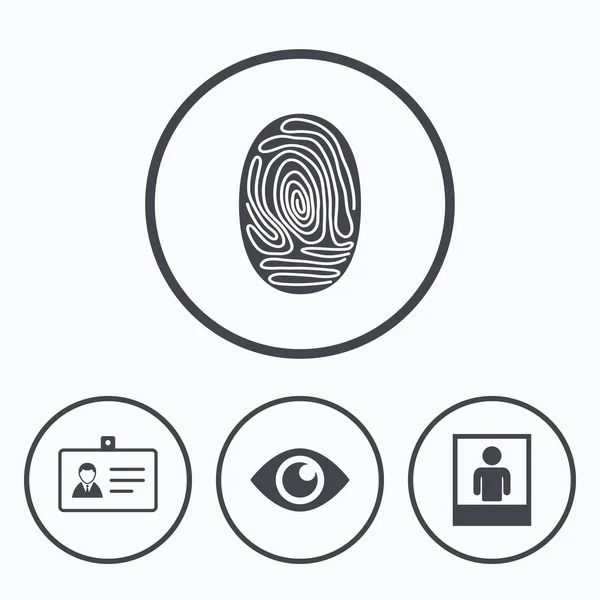 Iconos de la tarjeta de identificación de identidad . — Vector de stock