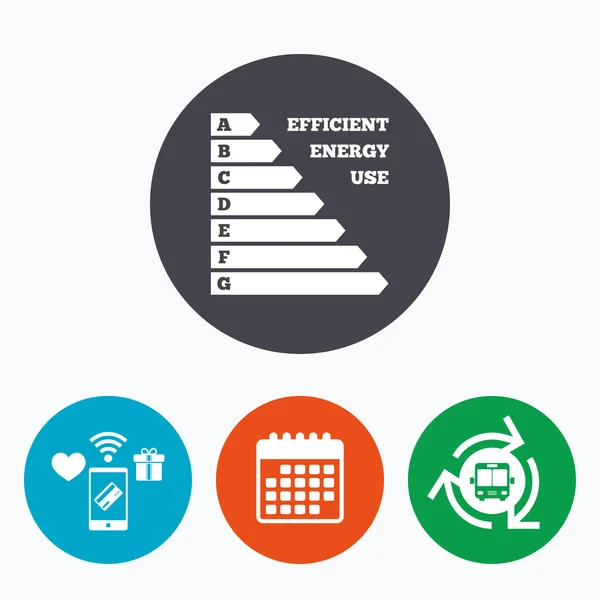 Energy efficiency icon. Electricity consumption — Stock Vector