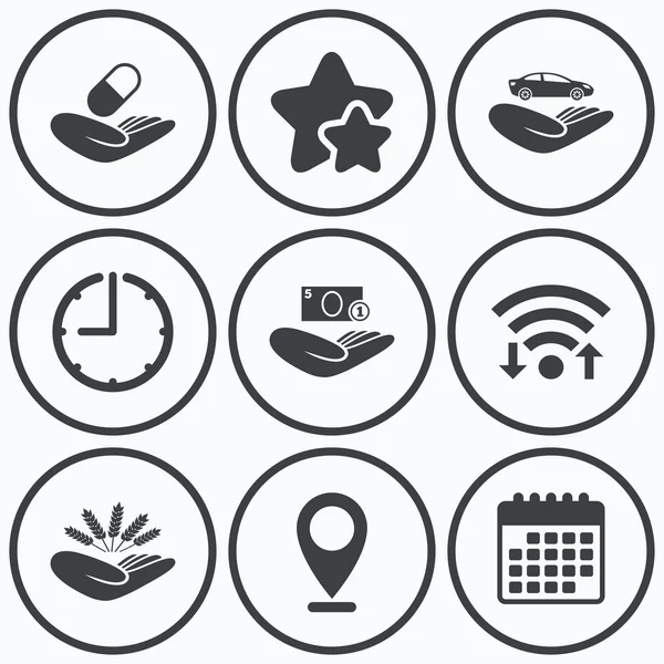 yardım simgeleri eller.  