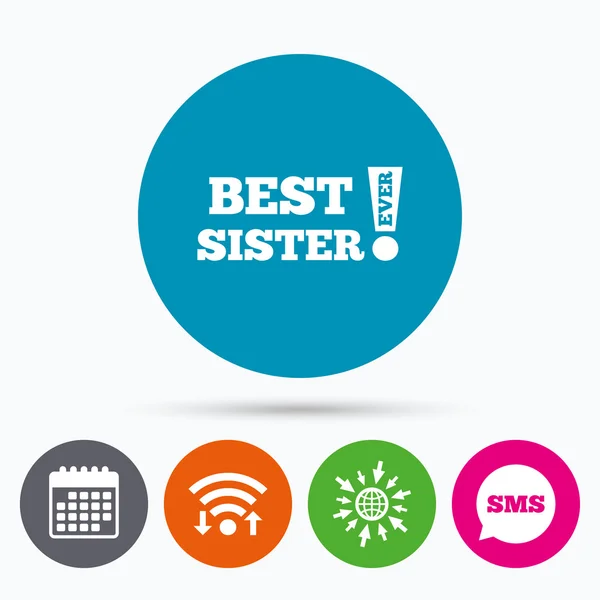 Best sister ever sign icon. Award symbol. — Stock Vector