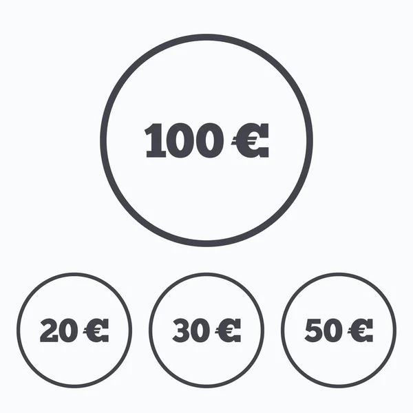 Dinero en euros iconos . — Vector de stock