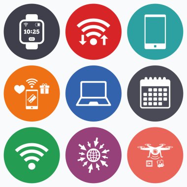 dizüstü bilgisayar ve akıllı telefon simgesi. Akıllı izle simgesi