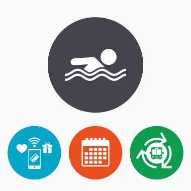 Yüzme işareti simgesi.  