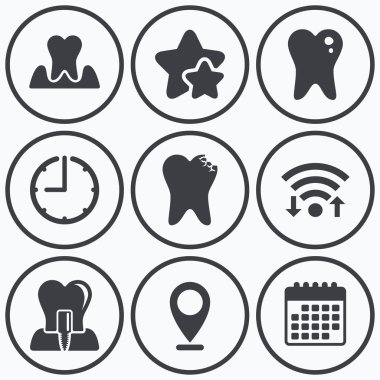 diş bakımı simgeleri.  