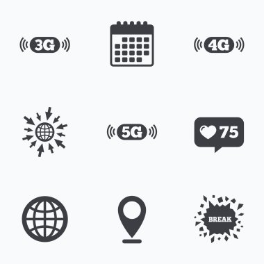 mobil telekomünikasyon simgeler.  