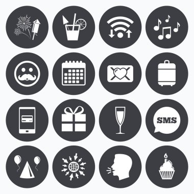 Parti kutlama, doğum günü simgeler.  