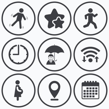 Şemsiye ile iş adamı. İnsan çalışan sembolü.