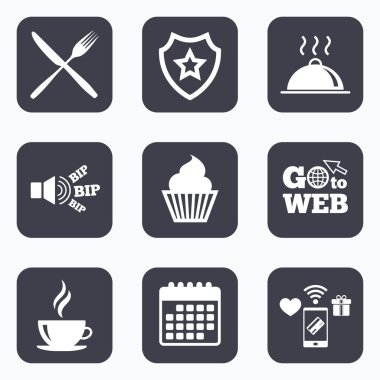 Gıda simgeler. kek cupcake sembolü.  