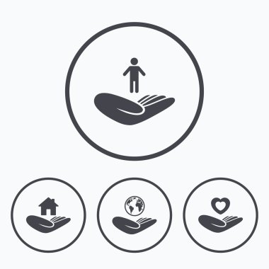 yardım simgeleri eller.  