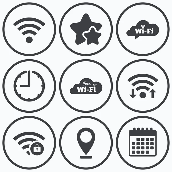 Wifi iconos de red inalámbrica . — Vector de stock