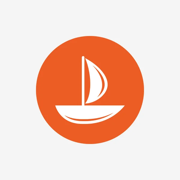 Zeil boot pictogram. Schip teken. — Stockvector