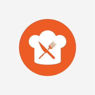 Chef şapka işareti simgesi.  