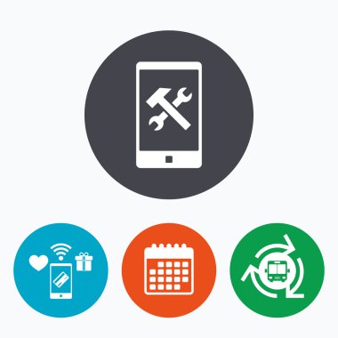 Smartphone onarım işareti simgesi. 