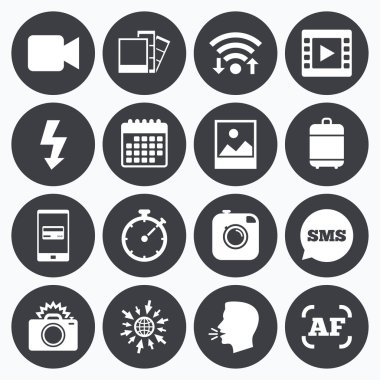 Fotoğraf, video simgeler. 